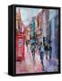 Rainy Day, Carnaby Street-Sylvia Paul-Framed Stretched Canvas