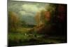 Rainy Day in Autumn, Massachusetts, 1857-Albert Bierstadt-Mounted Giclee Print