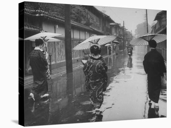 Rainy Day in Kyoto-Eliot Elisofon-Stretched Canvas