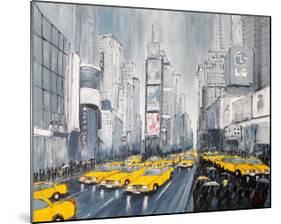 Rainy Day New York-Geoff King-Mounted Giclee Print