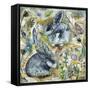 Rainy Day Rabbits-Wyanne-Framed Stretched Canvas