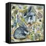 Rainy Day Rabbits-Wyanne-Framed Stretched Canvas