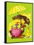 Rainy Easter - Playmate-Art Wallower-Framed Stretched Canvas