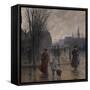 Rainy Evening on Hennepin Avenue, C.1902-Robert Koehler-Framed Stretched Canvas