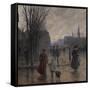 Rainy Evening on Hennepin Avenue, C.1902-Robert Koehler-Framed Stretched Canvas