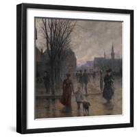 Rainy Evening on Hennepin Avenue, C.1902-Robert Koehler-Framed Giclee Print