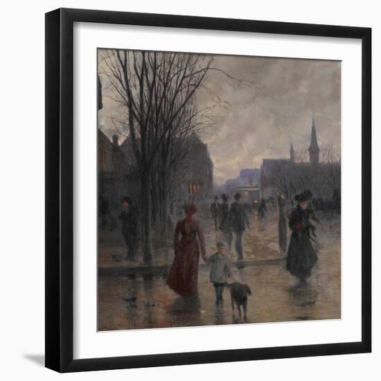 Rainy Evening on Hennepin Avenue, C.1902-Robert Koehler-Framed Giclee Print