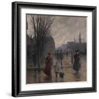 Rainy Evening on Hennepin Avenue, C.1902-Robert Koehler-Framed Giclee Print