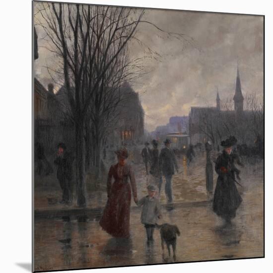 Rainy Evening on Hennepin Avenue, C.1902-Robert Koehler-Mounted Giclee Print
