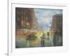 Rainy Night - Collins St. Melbourne-John Bradley-Framed Giclee Print