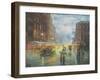 Rainy Night - Collins St. Melbourne-John Bradley-Framed Giclee Print