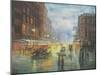 Rainy Night - Collins St. Melbourne-John Bradley-Mounted Giclee Print