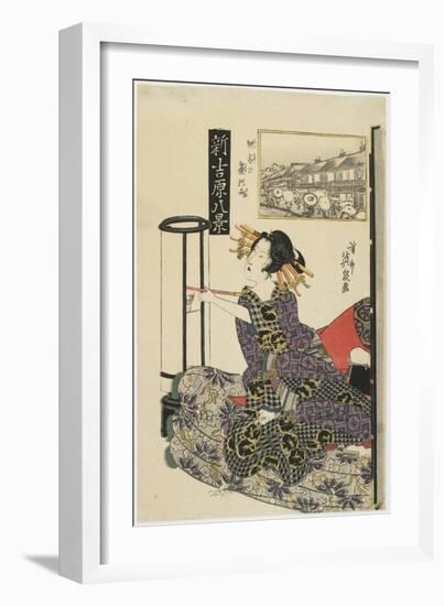 Rainy Night with a Regular Customer, C. 1820s-Keisai Eisen-Framed Giclee Print