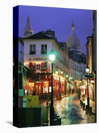 Rainy Street and Dome of the Sacre Coeur, Montmartre, Paris, France, Europe-Gavin Hellier-Stretched Canvas