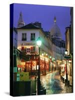 Rainy Street and Dome of the Sacre Coeur, Montmartre, Paris, France, Europe-Gavin Hellier-Stretched Canvas