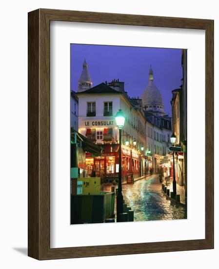 Rainy Street and Dome of the Sacre Coeur, Montmartre, Paris, France, Europe-Gavin Hellier-Framed Photographic Print