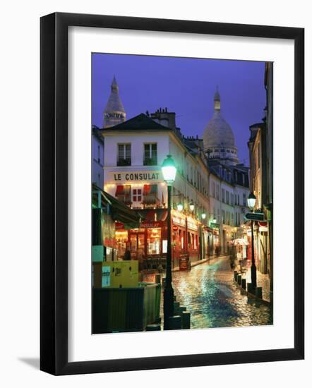 Rainy Street and Dome of the Sacre Coeur, Montmartre, Paris, France, Europe-Gavin Hellier-Framed Photographic Print