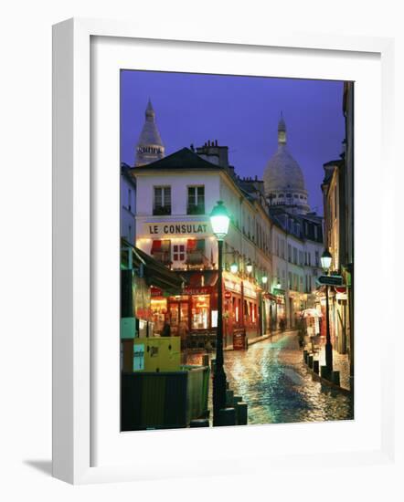 Rainy Street and Dome of the Sacre Coeur, Montmartre, Paris, France, Europe-Gavin Hellier-Framed Photographic Print