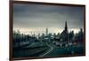 Rainy View of Manhattan from Long Island Expressway-null-Framed Photo