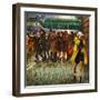 "Rainy Wait for a Cab," March 29, 1947-John Falter-Framed Giclee Print