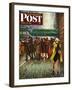 "Rainy Wait for a Cab," Saturday Evening Post Cover, March 29, 1947-John Falter-Framed Giclee Print