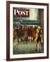 "Rainy Wait for a Cab," Saturday Evening Post Cover, March 29, 1947-John Falter-Framed Giclee Print