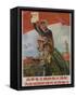 Raise Mao's Flag High to Achieve Modern Defense, Chinese Cultural Revolution-null-Framed Stretched Canvas