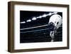 Raised Football Helmet at an American Football Stadium-yobro-Framed Photographic Print