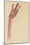 Raised Red Hand, 1910-Egon Schiele-Mounted Giclee Print