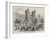 Raising Cleopatra's Needle on the Thames Embankment-null-Framed Giclee Print