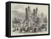 Raising Cleopatra's Needle on the Thames Embankment-null-Framed Stretched Canvas