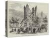 Raising Cleopatra's Needle on the Thames Embankment-null-Stretched Canvas