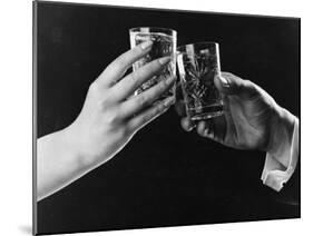 Raising Glasses-null-Mounted Photographic Print