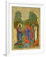 Raising of Lazarus, Russian Icon, Cathedral of St. Sophia, Novgorod School, 14th Century-null-Framed Giclee Print