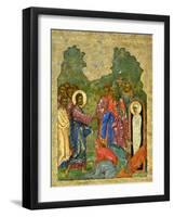 Raising of Lazarus, Russian Icon, Cathedral of St. Sophia, Novgorod School, 14th Century-null-Framed Giclee Print