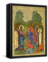 Raising of Lazarus, Russian Icon, Cathedral of St. Sophia, Novgorod School, 14th Century-null-Framed Stretched Canvas