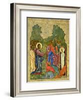 Raising of Lazarus, Russian Icon, Cathedral of St. Sophia, Novgorod School, 14th Century-null-Framed Giclee Print