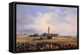 Raising of Obelisk of Luxor in Place de la Concorde on October 25, 1836-Francois Dubois-Framed Stretched Canvas