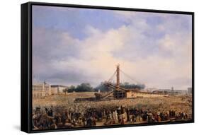 Raising of Obelisk of Luxor in Place de la Concorde on October 25, 1836-Francois Dubois-Framed Stretched Canvas