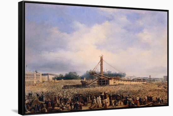 Raising of Obelisk of Luxor in Place de la Concorde on October 25, 1836-Francois Dubois-Framed Stretched Canvas