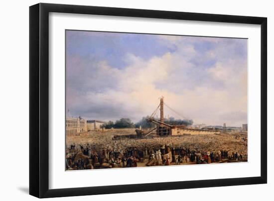 Raising of Obelisk of Luxor in Place de la Concorde on October 25, 1836-Francois Dubois-Framed Giclee Print