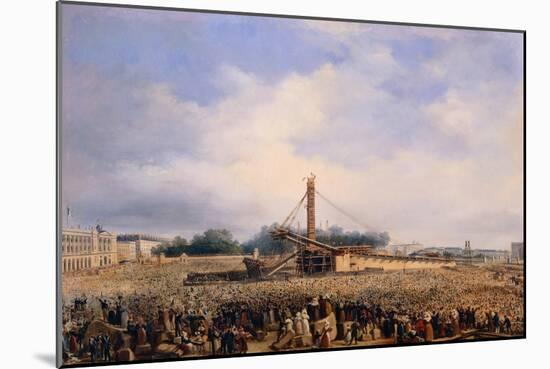 Raising of Obelisk of Luxor in Place de la Concorde on October 25, 1836-Francois Dubois-Mounted Giclee Print