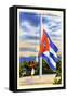 Raising The Colors At The Hotel Nacional De Cuba-Curt Teich & Company-Framed Stretched Canvas