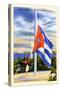 Raising The Colors At The Hotel Nacional De Cuba-Curt Teich & Company-Stretched Canvas
