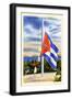 Raising The Colors At The Hotel Nacional De Cuba-Curt Teich & Company-Framed Art Print