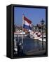 Raising the Dutch Flag by the Harbour, Volendam, Ijsselmeer, Holland-I Vanderharst-Framed Stretched Canvas