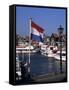 Raising the Dutch Flag by the Harbour, Volendam, Ijsselmeer, Holland-I Vanderharst-Framed Stretched Canvas