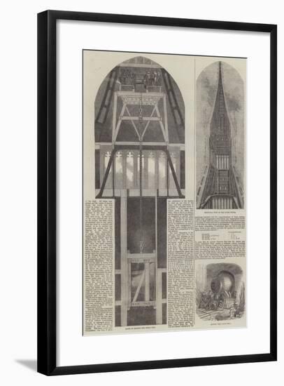 Raising the Great Bell at the New Palace of Westminster-null-Framed Giclee Print