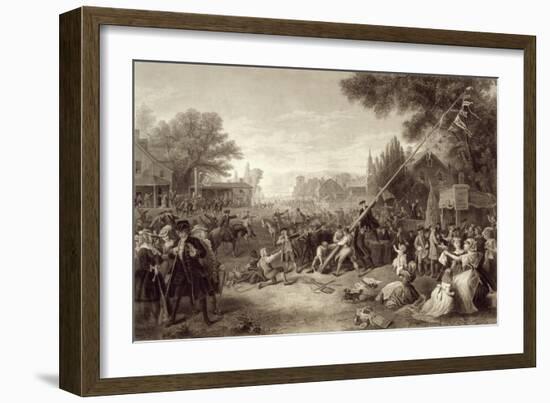 Raising the Liberty Pole, 1776, Engraved by John C. Mcrae, 1875-Frederic A. Chapman-Framed Giclee Print