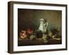 Raisins, Pomegranates and Coffee-Pot-Jean-Baptiste Simeon Chardin-Framed Giclee Print